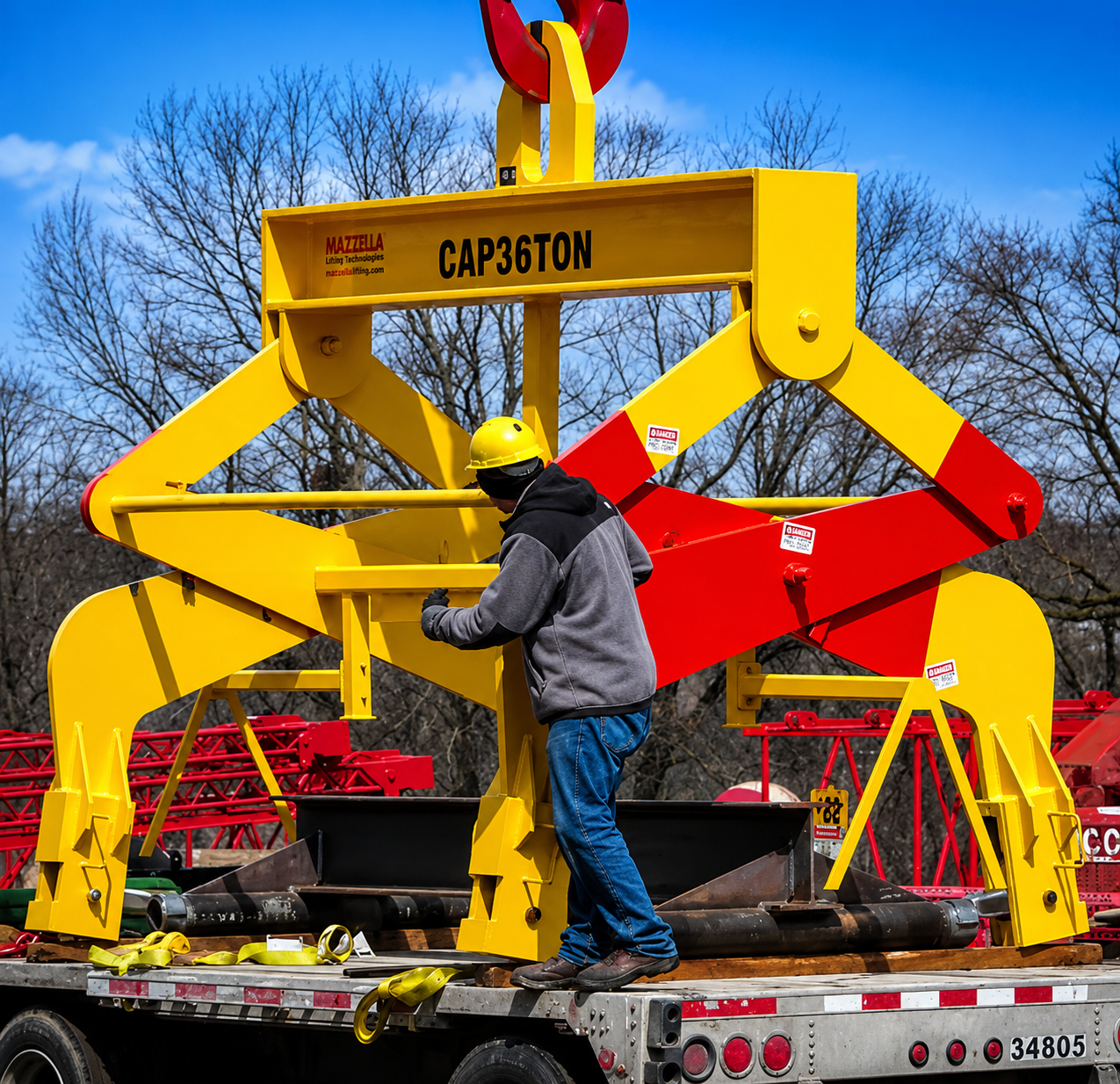 Construction worker and lifting crane apparatus